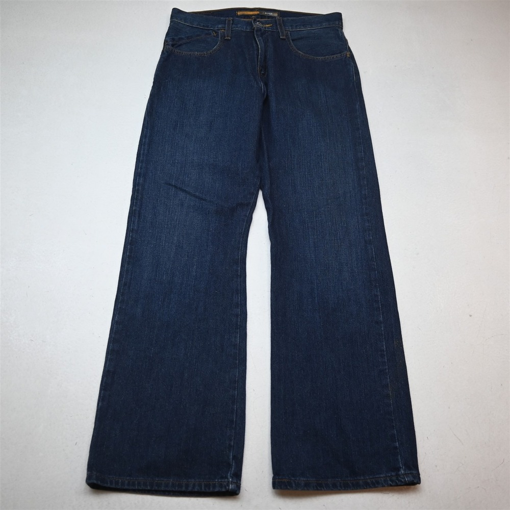 Silvertab 30x32 Dark 100% Cotton Denim Slouch Boot Cut Mens Jeans